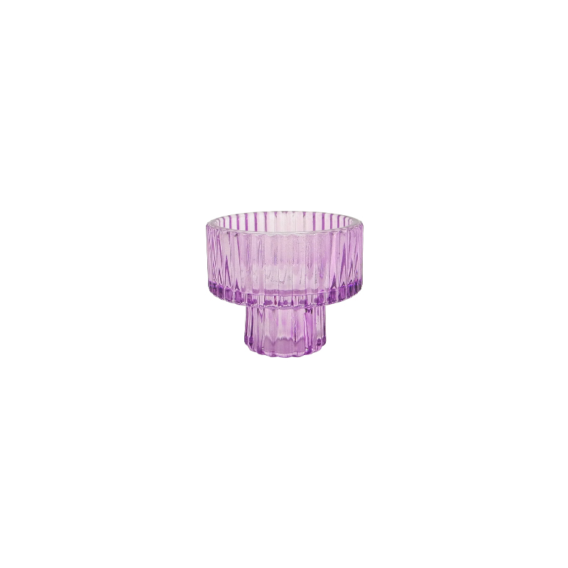 Spray Colored Striped Glass Small Candle Holder YD-ND-393