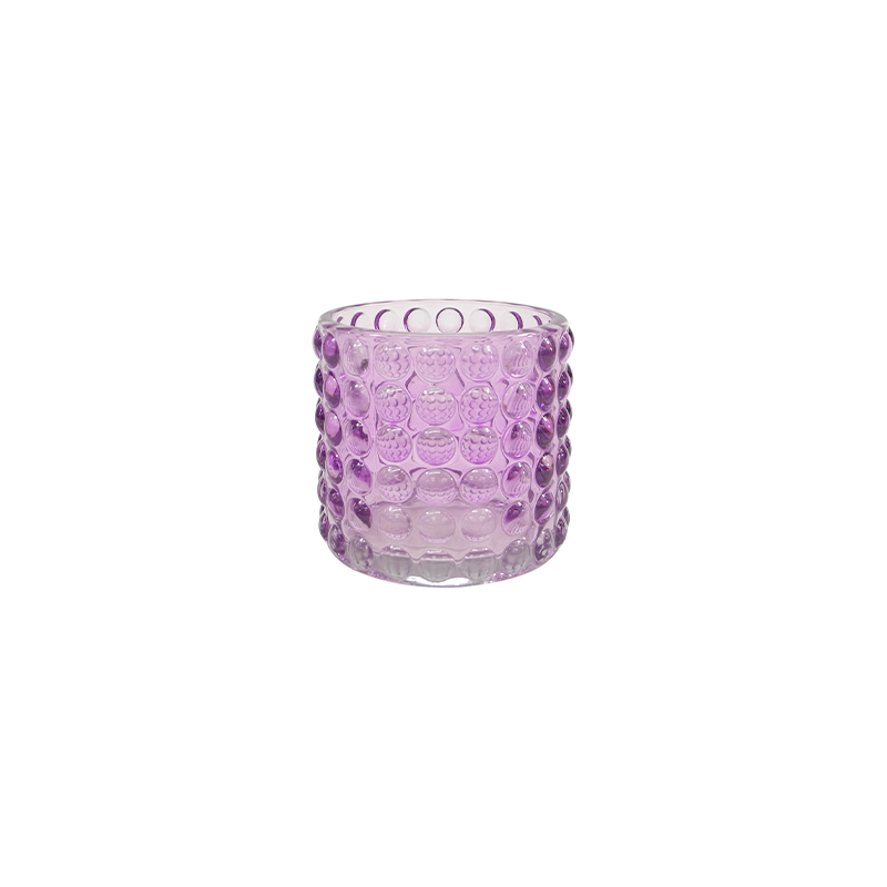 Spray Painted Embossed Glass Candle Holder YD-ND-383