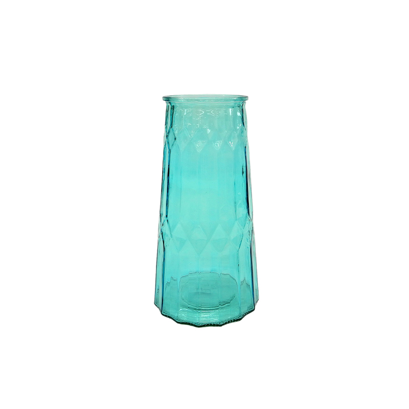 Diamond Textured Spray-painted Glass Vase YD-ND-333