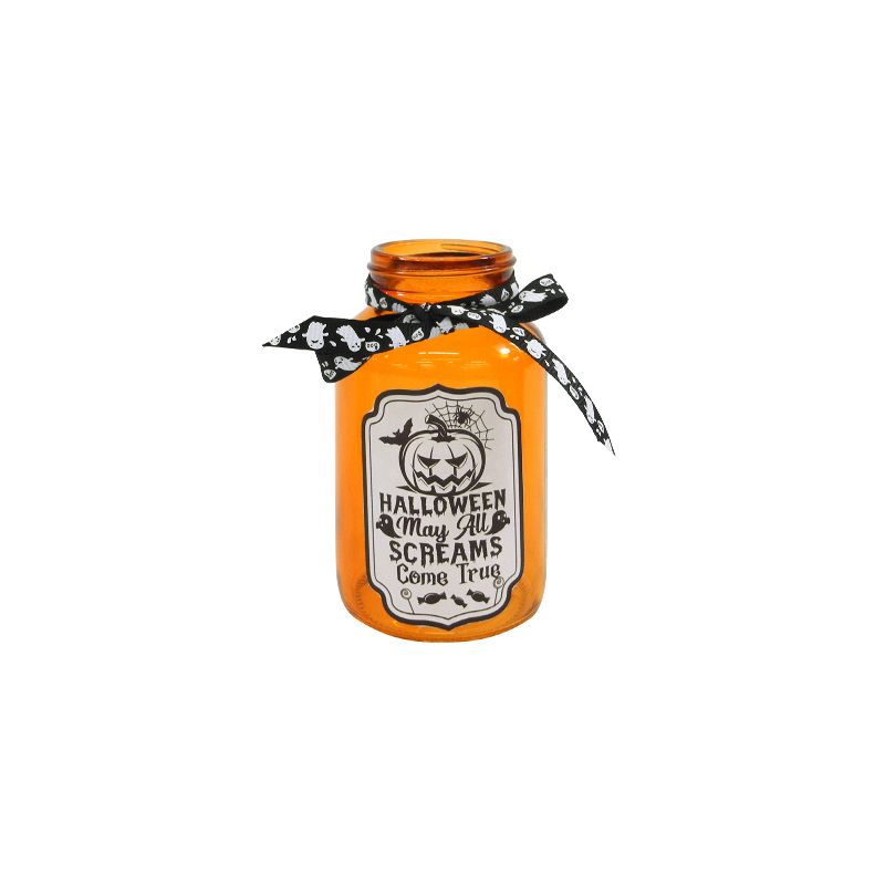 Halloween Wide Mouth Tie-Back Glass Bottle YD-HAL-089