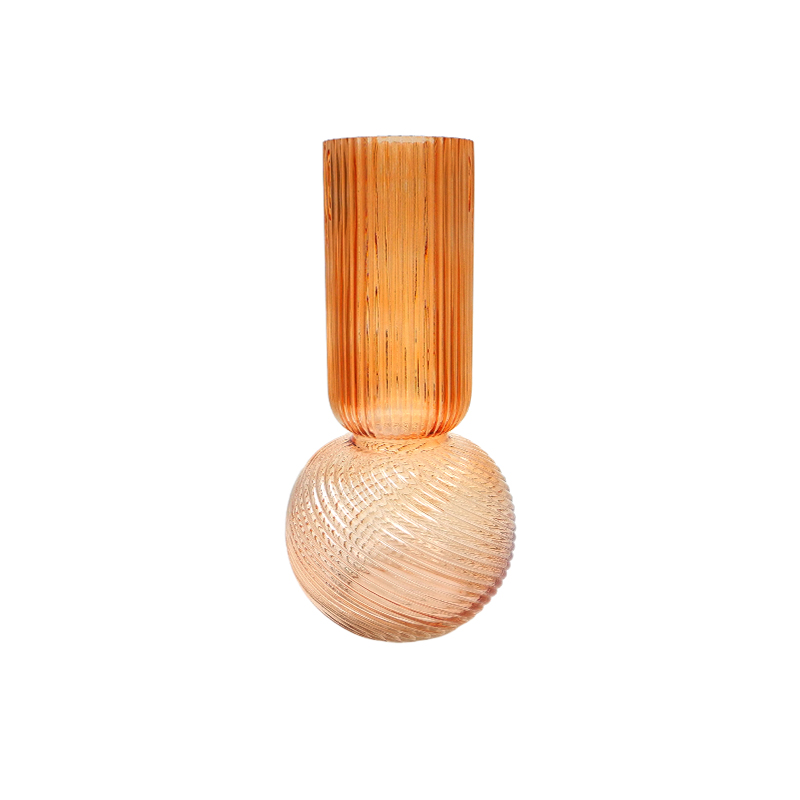 Striped Two-color Glass Vase YD-TDH-098