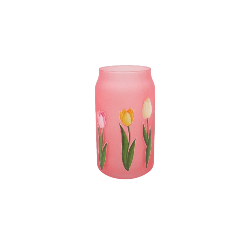 Frosted Powder Flower Candle Holder YD-SS-124