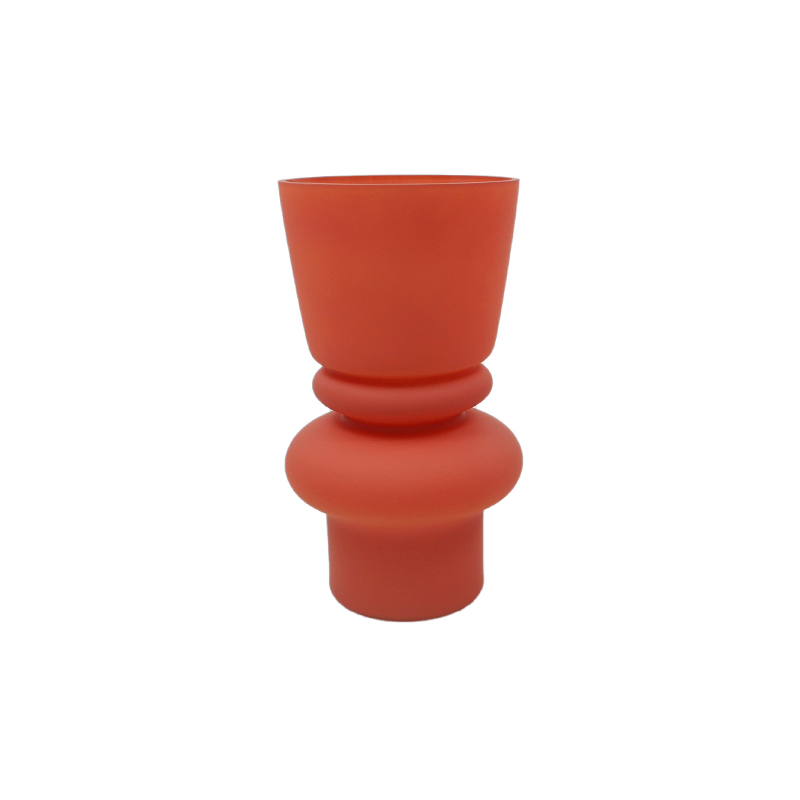 Red Frosted Glass Vase YD-ND-470