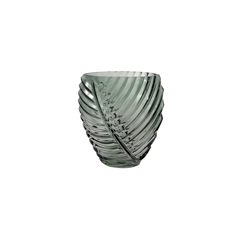 Leaf-textured Cut Glass Vase YD-TDH-085