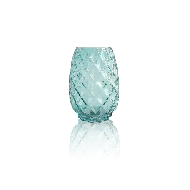 Plaid Pattern Spray-painted Glass Vase YD-OBS-052