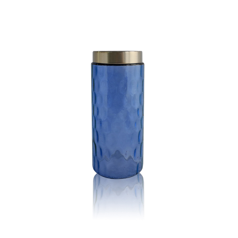 Colored Glass Vase with Metal Mouth YD-OBS-054