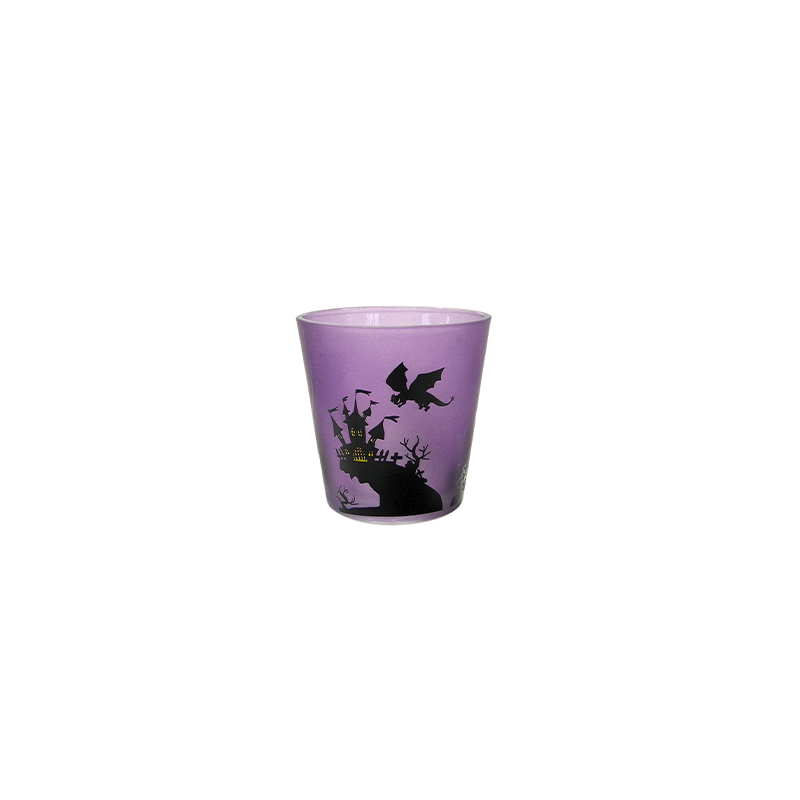 Conical Halloween Purple Frosted Wax Cup YD-HAL-080