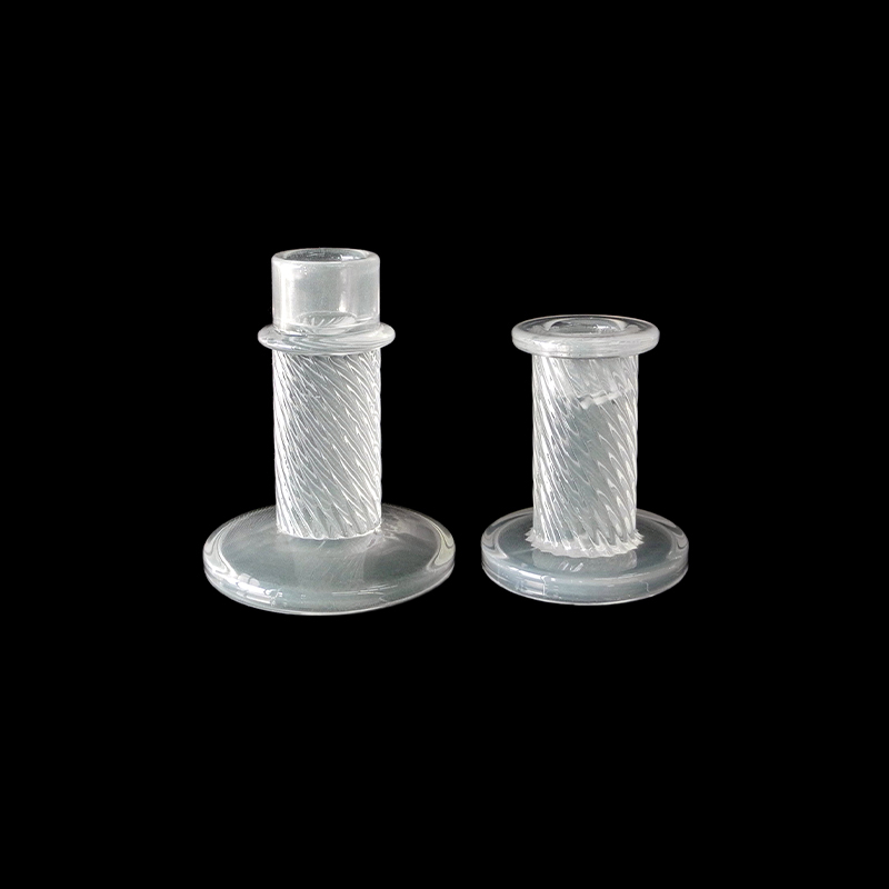 White Cylindrical Glass Candle Holder YD-ND-249