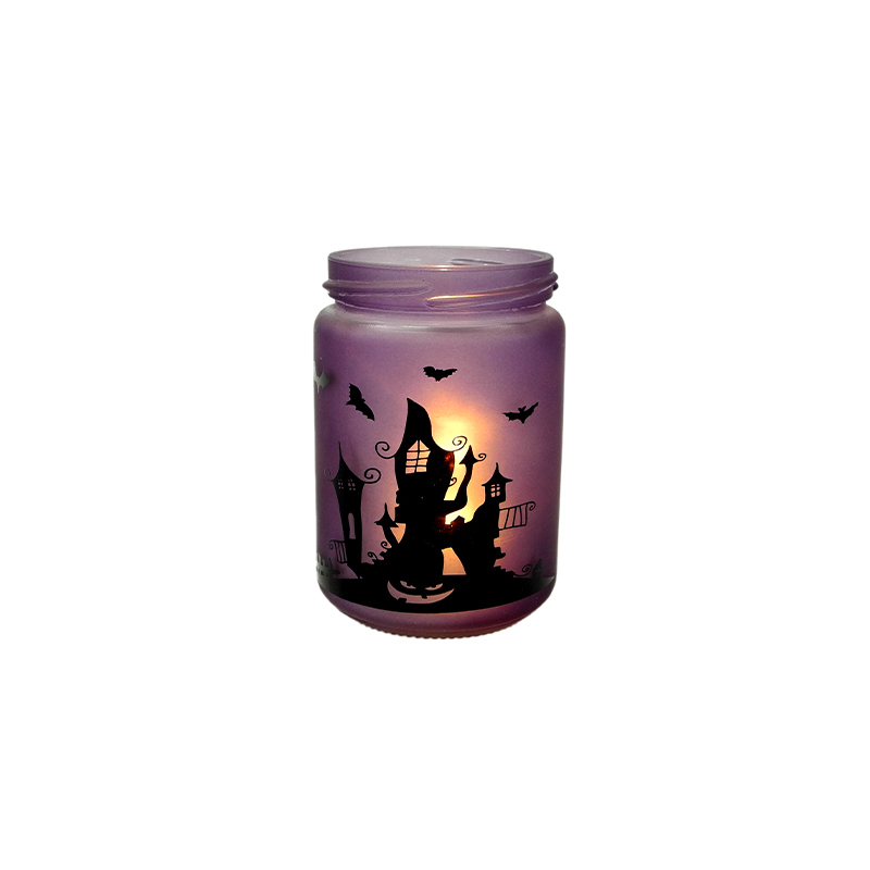 Halloween Pattern Stained Glass Candle Holder YD-HAL-085