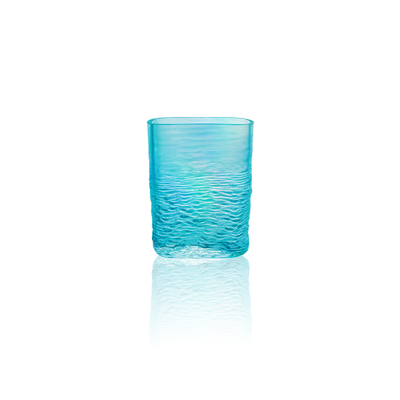 Water Ripple Multicolored Plated Glass Vase YD-OBS-099
