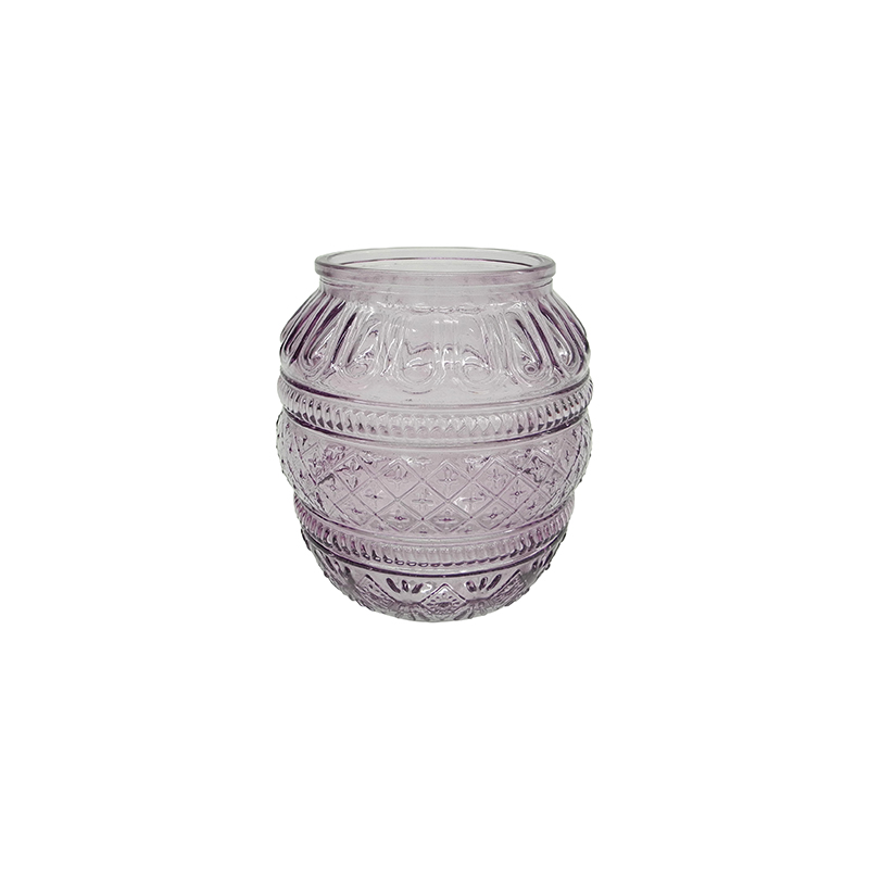 Embossed Patterned Glass Vase YD-SS-067