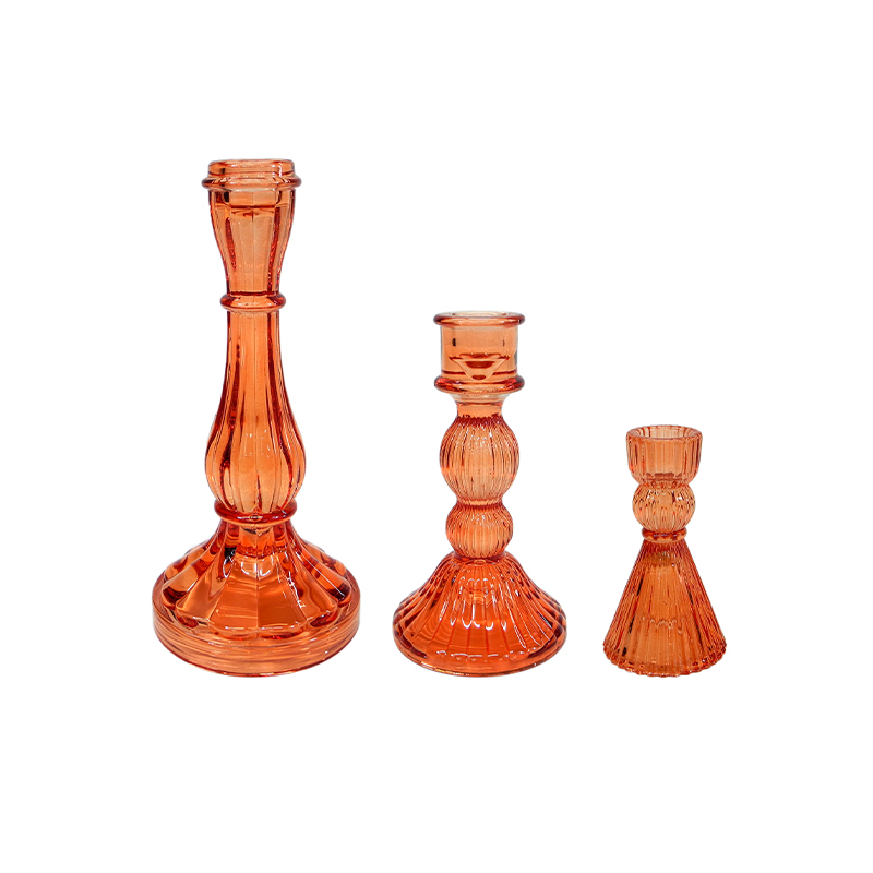 Orange Glass Candle Holder YD-HDWC-183