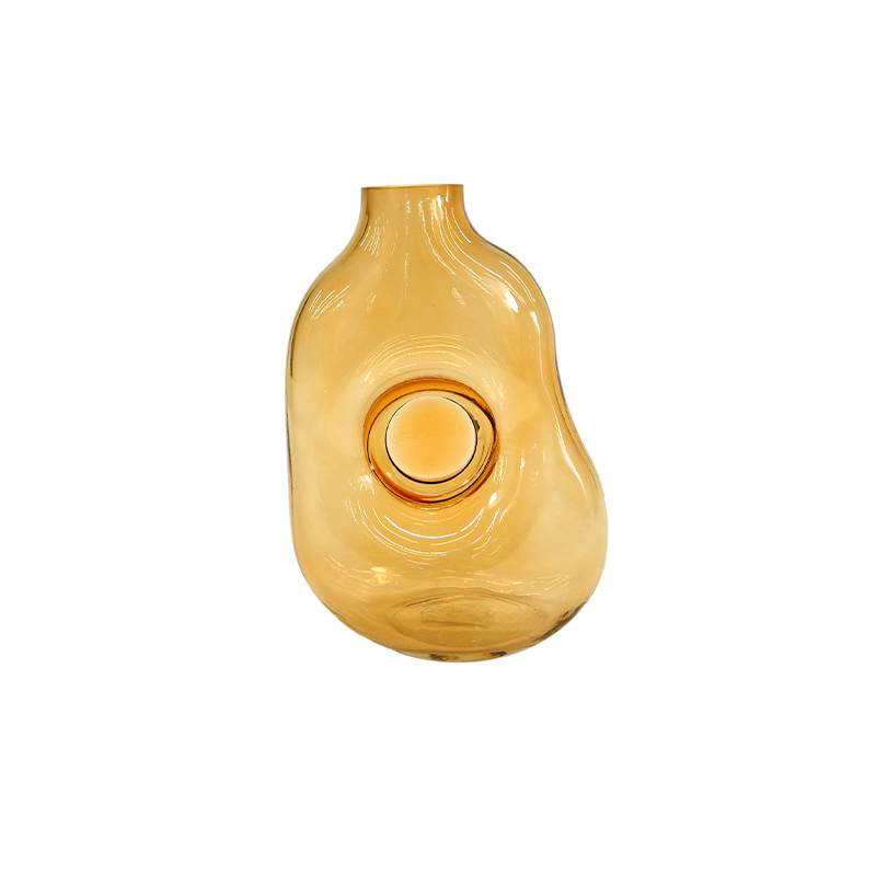 Light Brown Special-shaped Glass Vase YD-SS-115