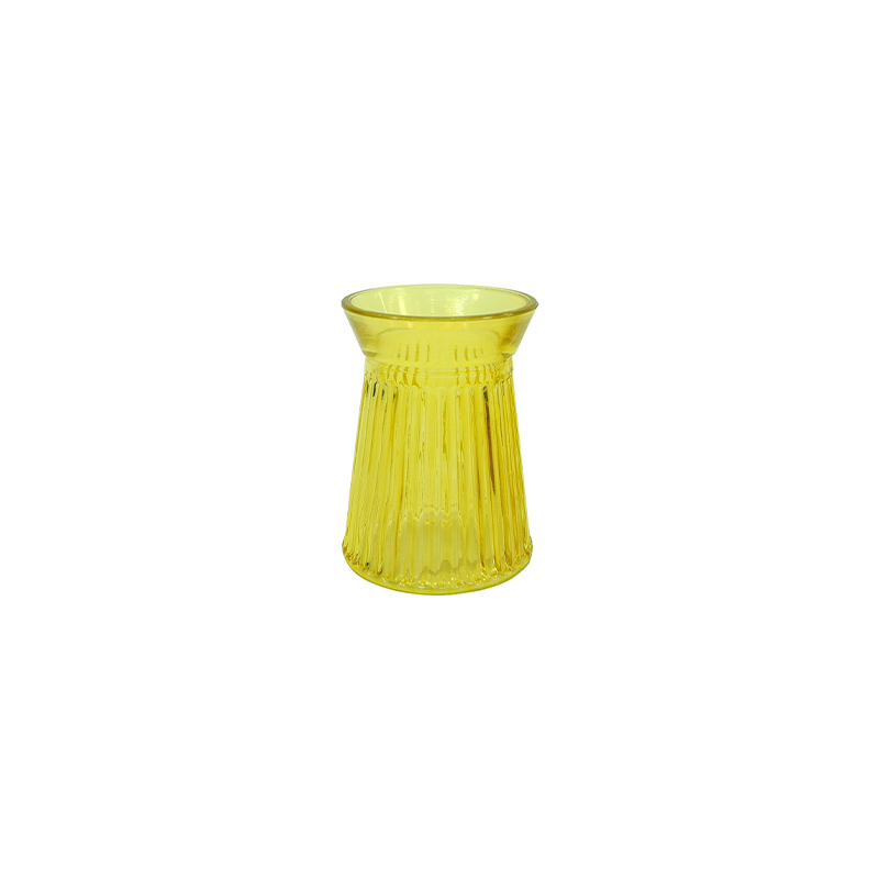 Yellow Tapered Striped Vase YD-SS-086