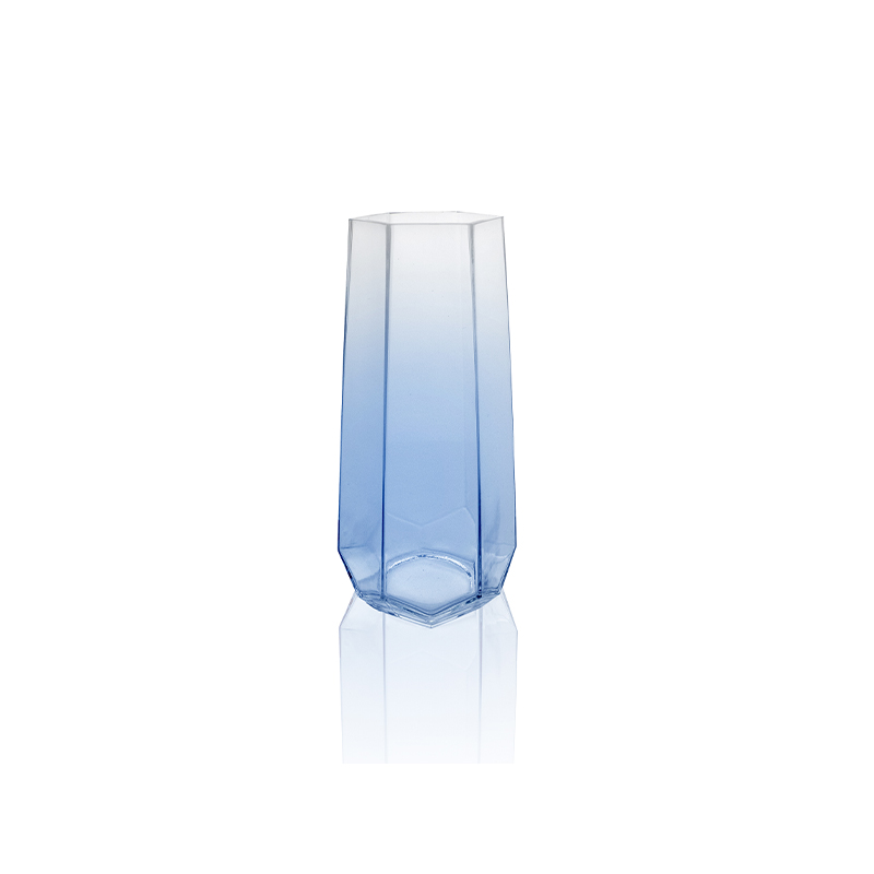 Polygonal Gradient Glass Vase YD-OBS-126