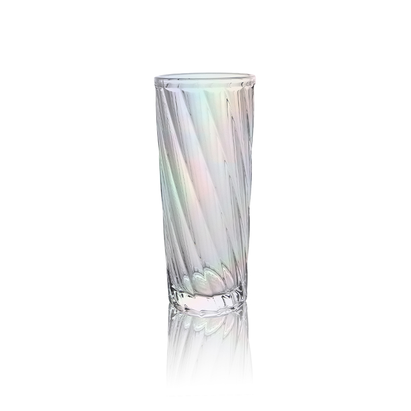 Twill Transparent Multicolored Plated Glass Vase YD-OBS-112