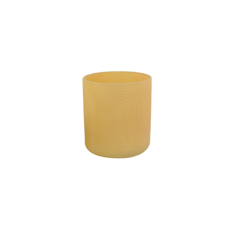 Sand-blasted Glass Candle Holder YD-ND-443