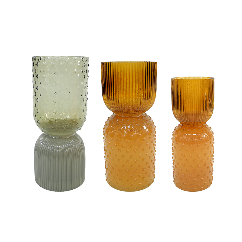 Cylinder Block Relief Spray Colored Glass Vase YD-ND-439
