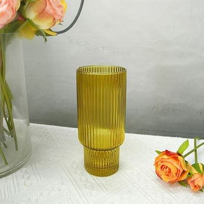 Brown Glass Vases Candle Holder & Wax Bottle YD-ND-053