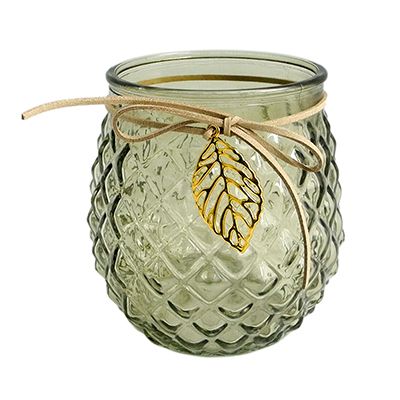 Yorklsun Glassware Green Candle Holder & Wax Bottle YD-ND-177