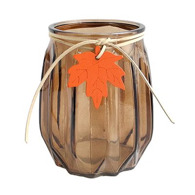 Yorklsun Glassware Autumn Brown Candle Holder & Wax Bottle YD-ND-150