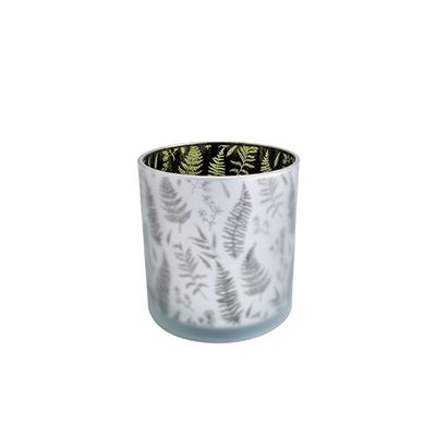 Yorklsun Glassware Grey Print Candle Holder & Wax Bottle YD-HDWC-058