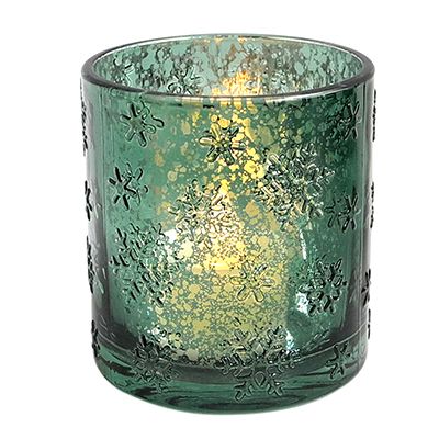 Yorklsun Glassware Dark Green Christmas Candle Holder & Wax Bottle YD-HDWC-040
