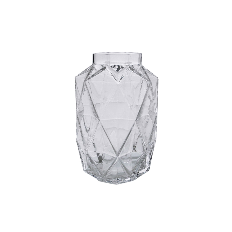 Diamond Pattern Glass Vase YD-CGV-078