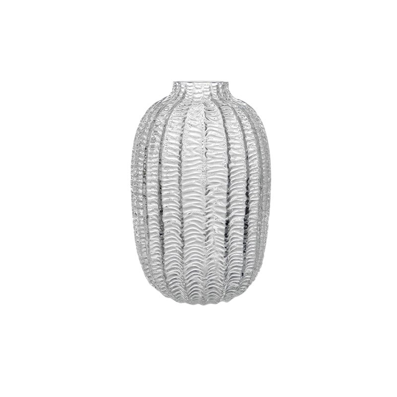Textured Clear Glass Vase YD-CGV-109