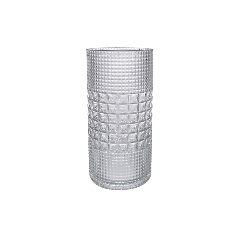 Plaid Embossed Glass Vase YD-CGV-146