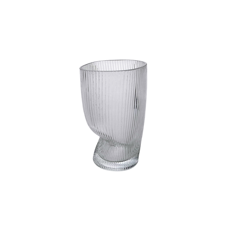Special-shaped Vertical Striped Glass Vase YD-CGV-148