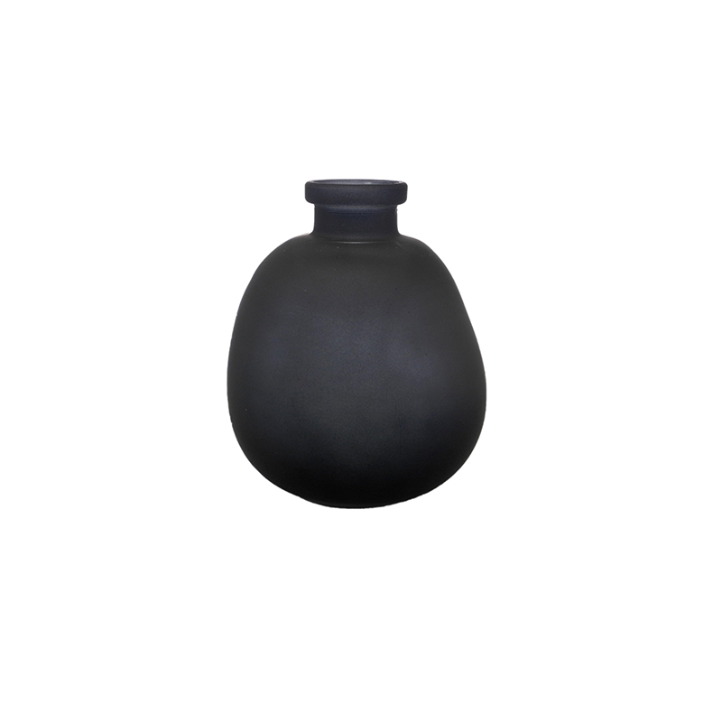 Blue-black Frosted Glass Vase YD-TDH-171
