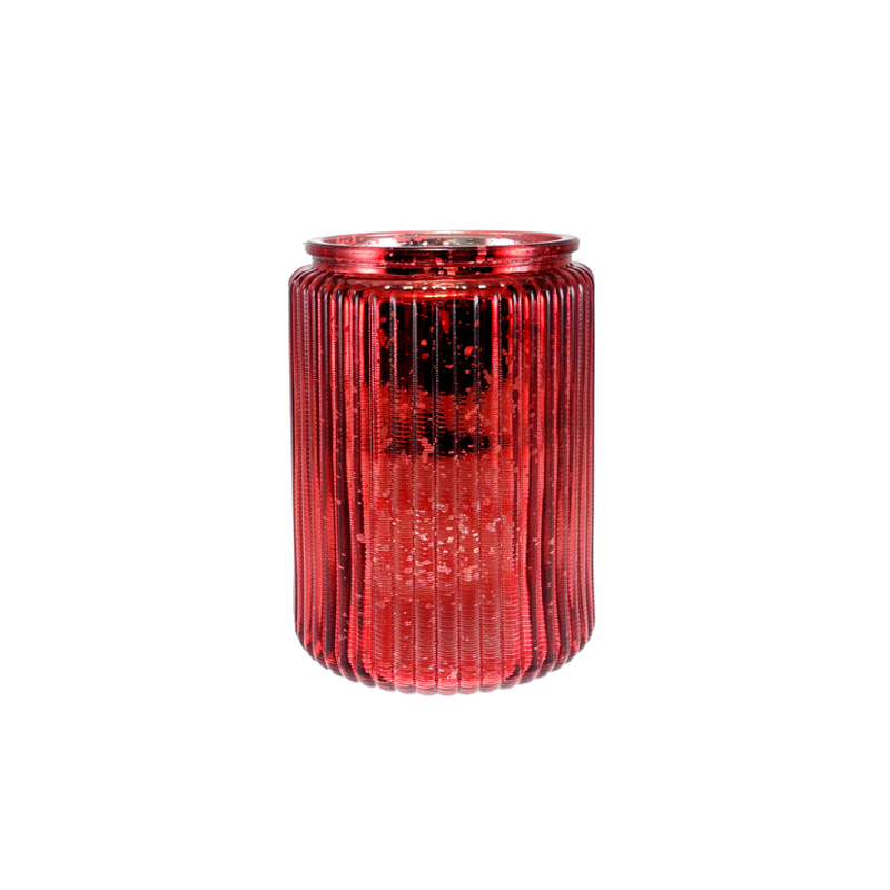 Striped Electroplated Silver Broken Candleholder YD-CX-163