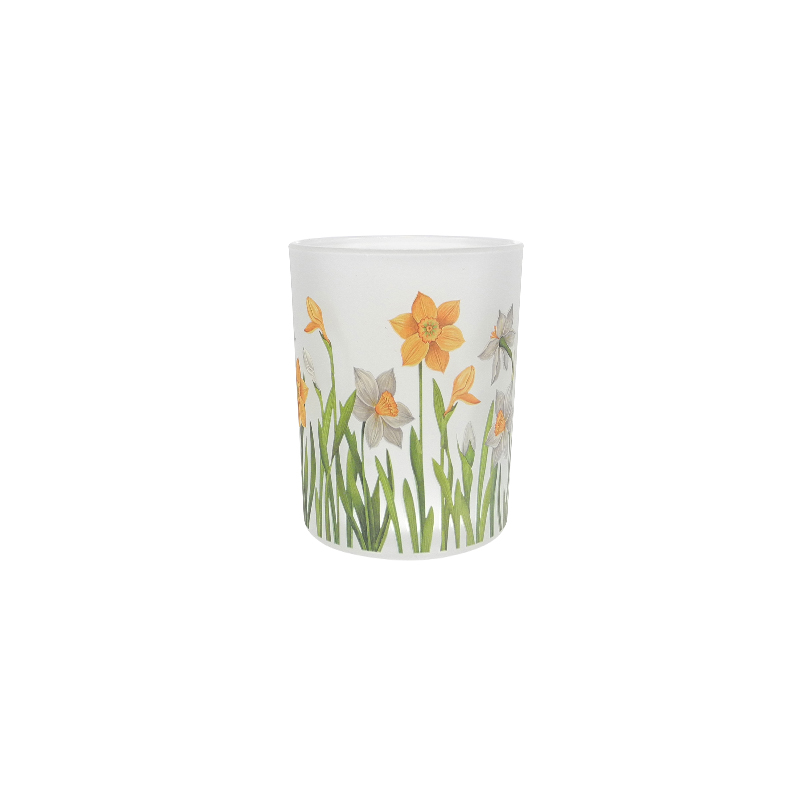 Spring Pattern Frosted Glass Wax Cup YD-SS-129