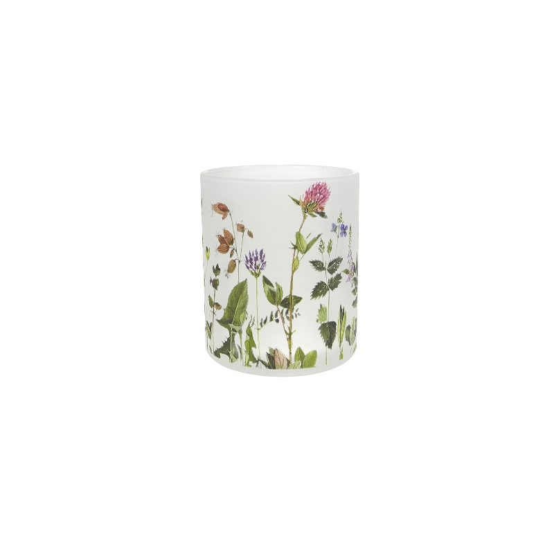 Spring Pattern Frosted Glass Wax Cup YD-SS-129