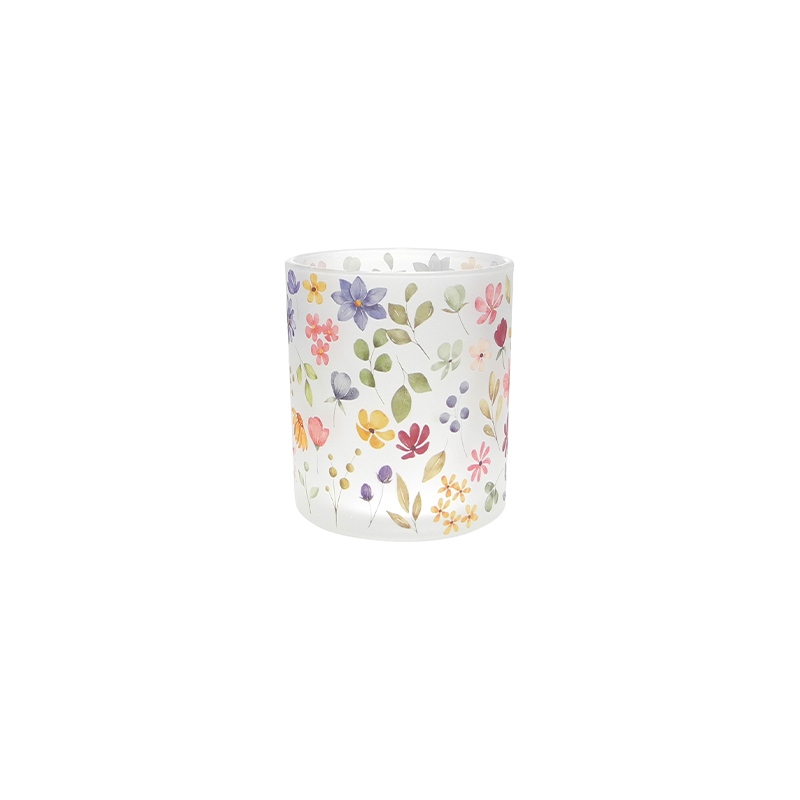 Spring Pattern Frosted Glass Wax Cup YD-SS-129