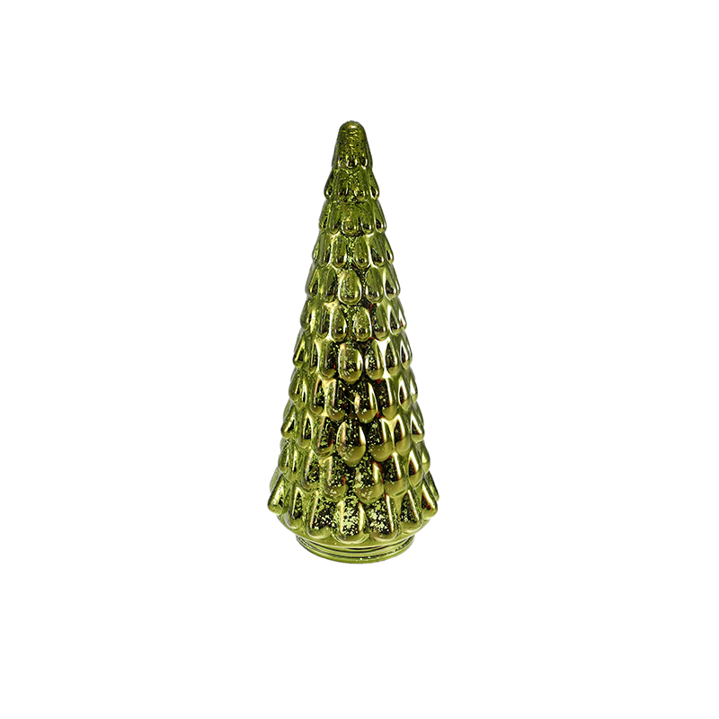 Electroplated Silver-dusted Conical Christmas Tree Decoration YD-CX-128