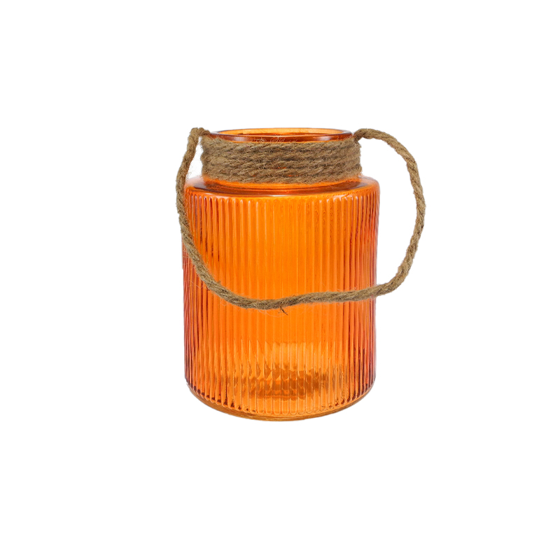 Striped Printed Vase with Cotton Rope Handle YD-TDH-114