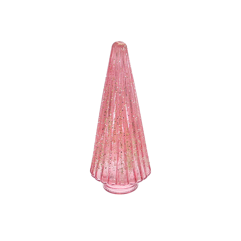 Pink Frosted Glitter Cone-shaped Christmas Tree YD-CX-136