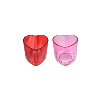 Valentine's Day Heart-shaped Glass Candle Holder YD-VL-075