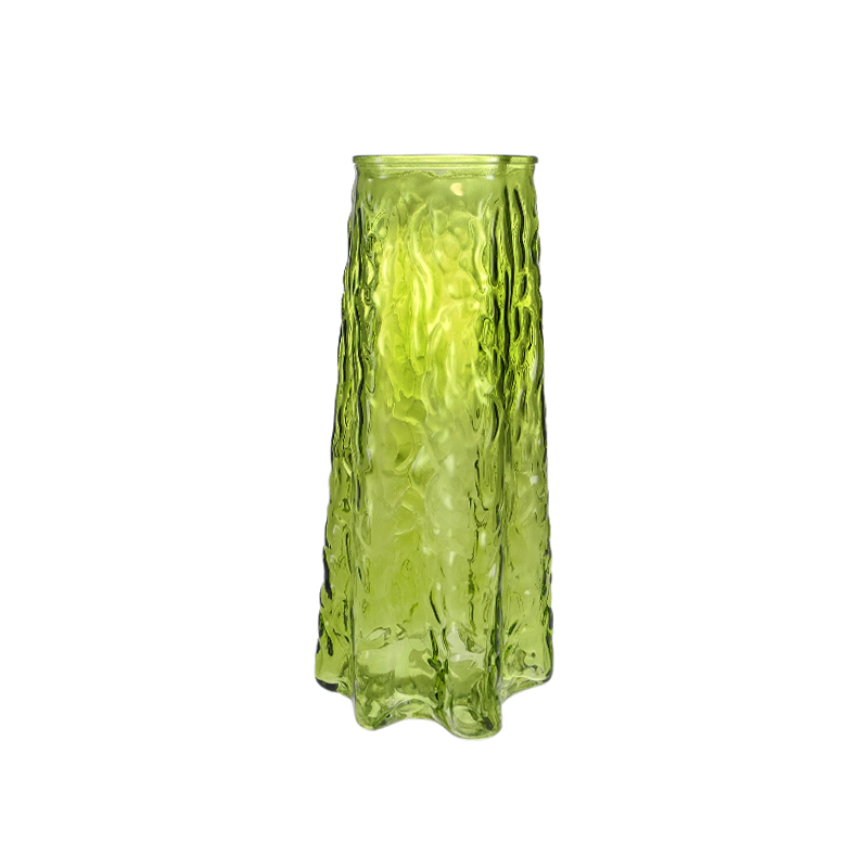 Tree Bark Texture Colored Glass Vase YD-SS-140