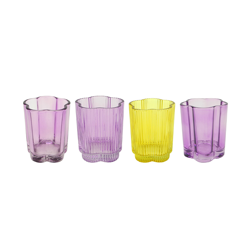 Flower Spray Colored Glass Candle Holder YD-ND-377