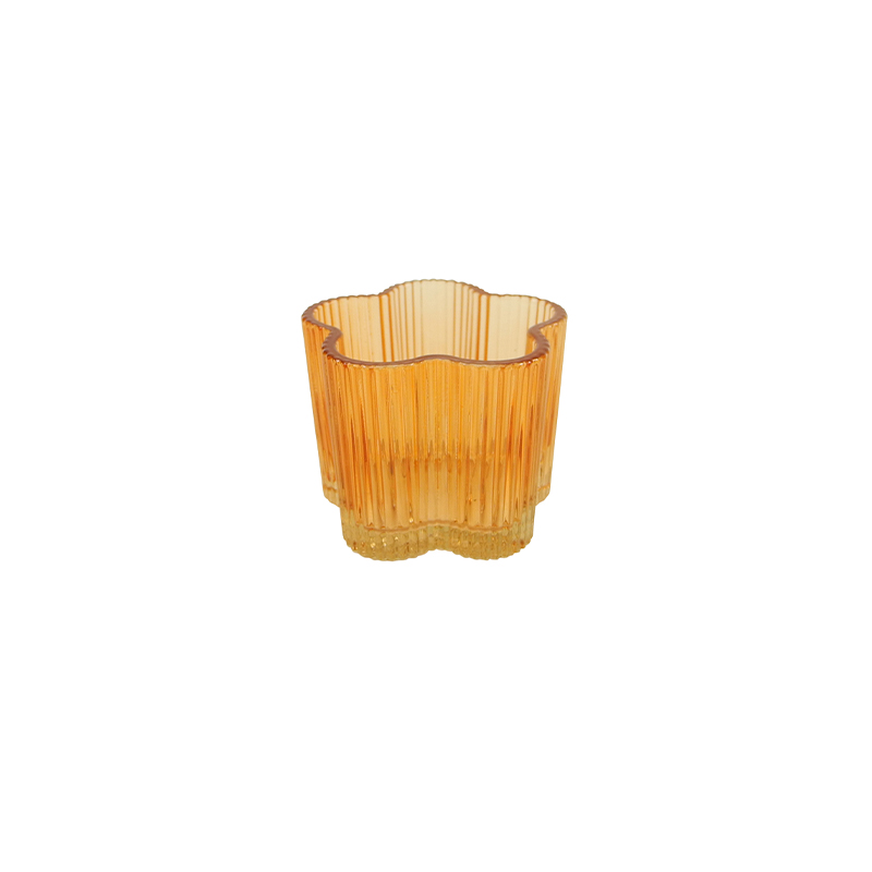 Flower Spray Colored Glass Candle Holder YD-ND-377