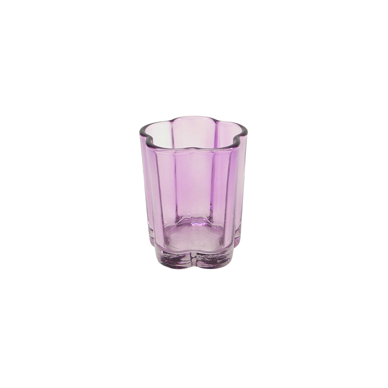 Flower Spray Colored Glass Candle Holder YD-ND-377