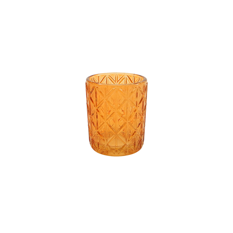 Spray Color Relief Glass Small Candle Holder YD-ND-384
