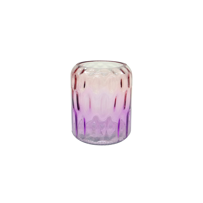 Cylindrical Cutout Gradient Spray Color Glass Vase YD-ND-327