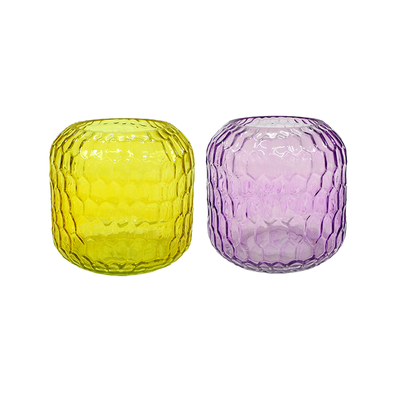 Polygonal Textured Spray-painted Glass Vase YD-ND-360