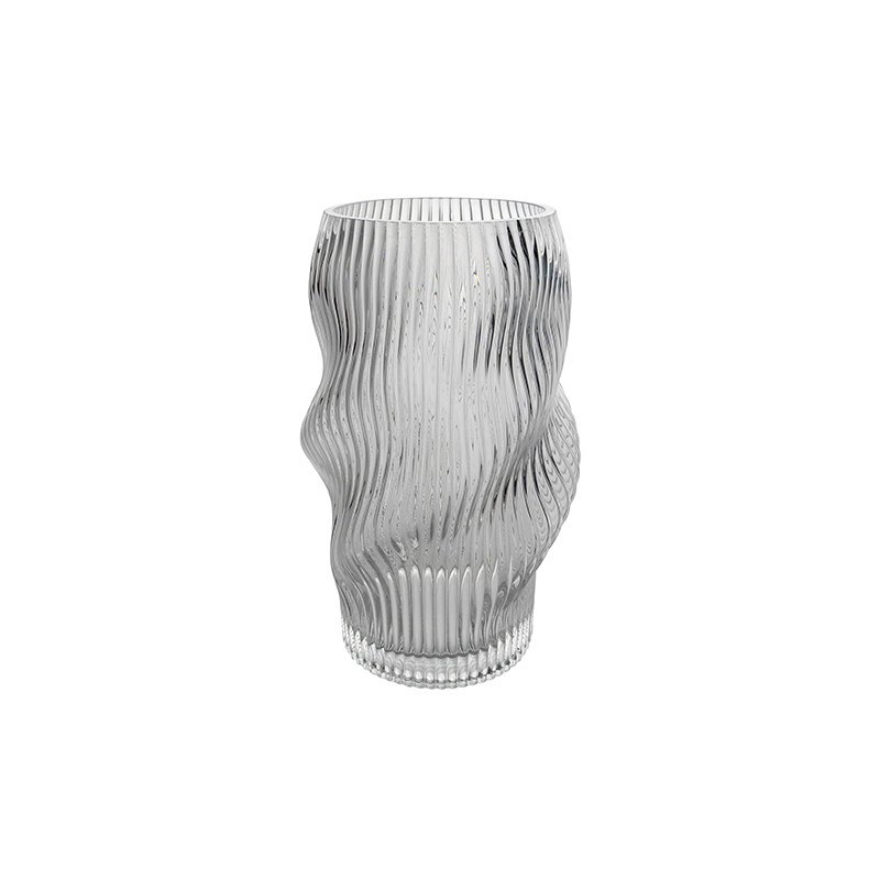 Striped Shaped Glass Vase YD-CGV-205