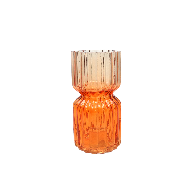 Striped Double-color Gradient Glass Vase YD-TDH-100