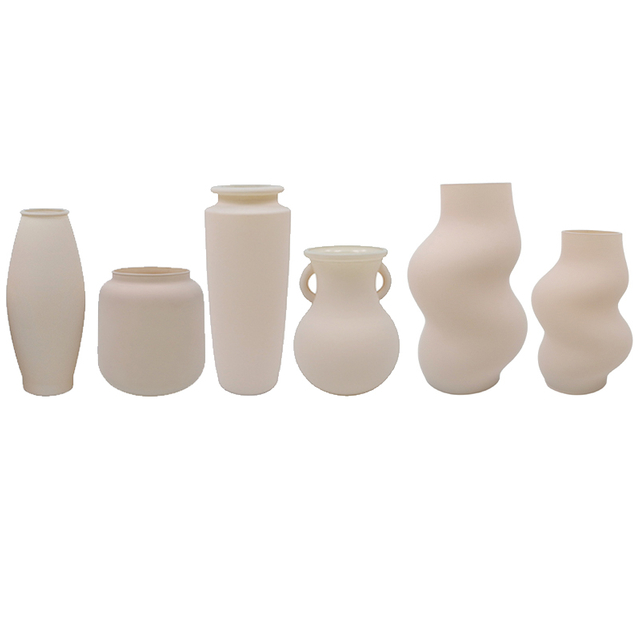 Khaki Frosted Glass Vase YD-ND-471